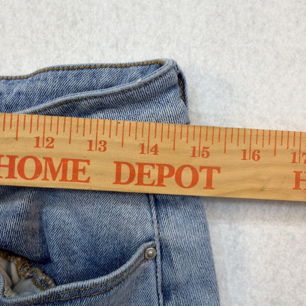 Mica Womens Light Wash Distressed High Rise Flare Jeans Blue Size 29 Inseam 30 - Picture 9 of 16